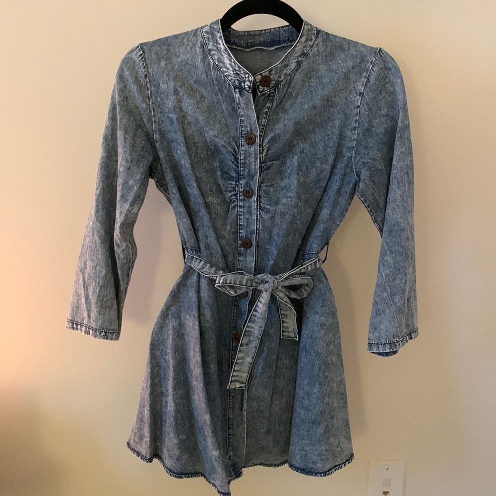 Jean Long Sleeve Dress- Small